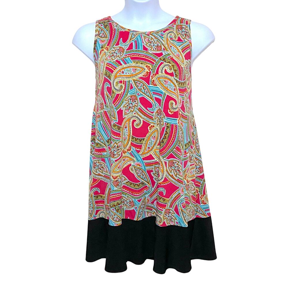 Ronni Nicole Pink Paisley Dress XL Retro 70s Colorful Spring Easter Resort Chic